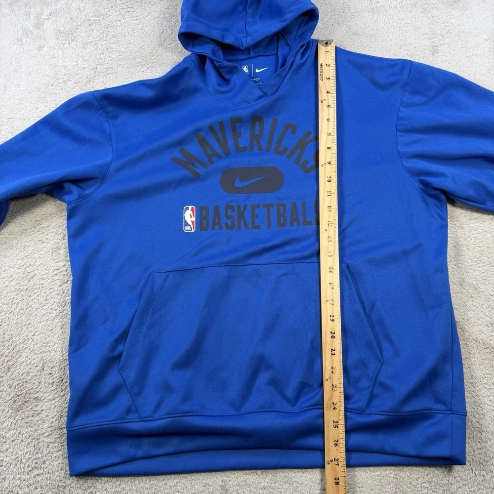 Nike Dallas Mavericks Hoodie Mens Large Blue Dri-Fit Basketball NBA Pullover